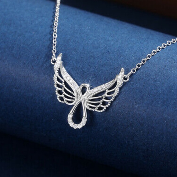 NEW Wings 925 Silver Necklace Pendant Women’s - Picture 2 of 6